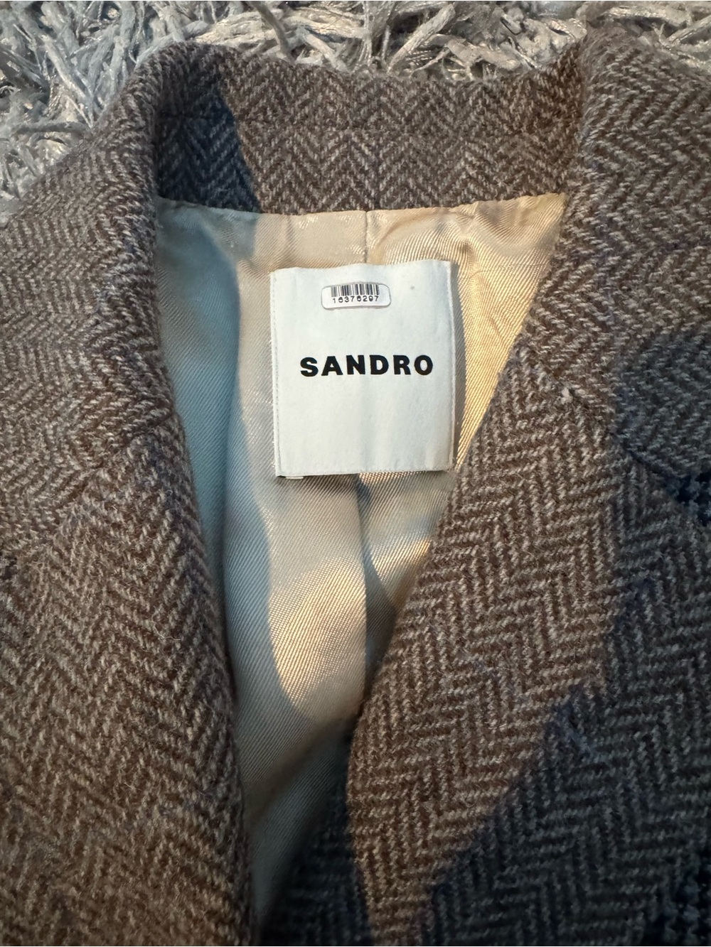 Sandro Woven Houndstooth oversized Blazer - Picture 4 of 7